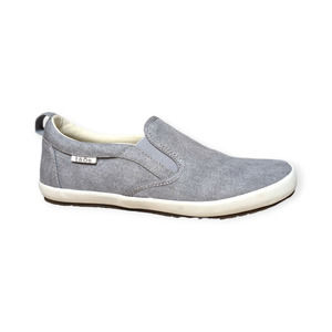 NWOB Taos Dandy Women's Gray Wash Canvas Casual Slip-On Shoes Sneaker Size 8